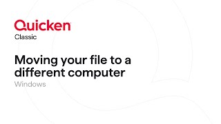 Quicken Classic for Windows  Moving a data file from one computer to another [upl. by Nihi407]