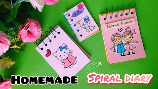 How to make SPIRAL diary at home  CHEAP handmade spiral diary  Cute GIFT ideas  Creative naaz [upl. by Cohe]