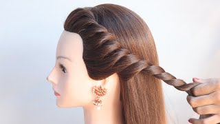 outstanding side braid hairstyle for traditional dress  ponytail hairstyle [upl. by Kemeny]