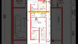 North Facing 16 Ft X 40 Ft House Plan 2BHK According To Vastushastra  5m X 12m Home Design  16x40 [upl. by Aillij]