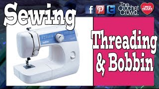 How To Thread Bobbin on Brother LS 2125 Sewing Machine  The Crochet Crowd [upl. by Sueaddaht]