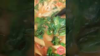 Penne pasta and spinach recipe spinach pennepasta pastarecipe asmrvideo shortvedio yummy [upl. by Rycca]