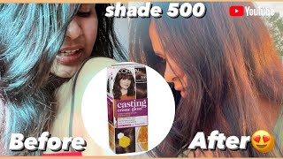 LOreal paris hair color how to apply shade 500 medium brown review ampdemo [upl. by Taran]