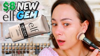 NEW 8 ELF SOFT GLAM SATIN FOUNDATION Dry Skin Wear Test [upl. by Assenev]