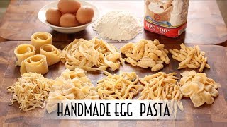 Handmade Egg Pasta  Hand Rolled amp Shaped 9 Ways [upl. by Arvin]