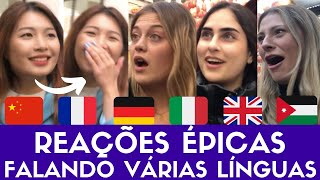 REAÃ‡Ã•ES Ã‰PICAS FALANDO VÃRIAS LÃNGUAS EM LONDRES  GABRIEL POLIGLOTA [upl. by Mairb103]