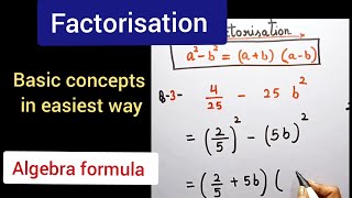 Factorisation of algebraic expression  algebra formula algebra factorisation [upl. by Anagrom37]