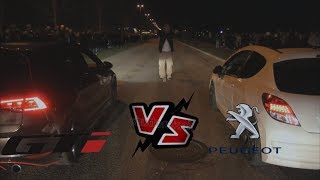 VW Golf 7 Gti VS Peugeot 207 Rc Street Race  Striben [upl. by Aiyotal489]