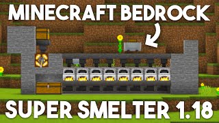 Minecraft Super Smelter  Simple Fast Automatic Minecraft Bedrock 118 [upl. by Zolly88]