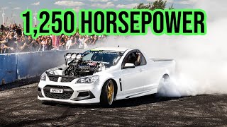 Blown Holden Commodore Pro Australian Burnout Car [upl. by Alakcim]