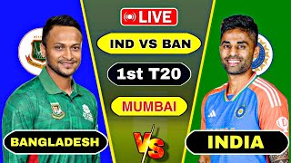 🔴 Live  India vs Bangladesh 1st T20 Match Today 2024  Ind vs Ban 1st T20 Watch Score Commentary [upl. by Franck]