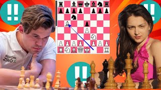 Perfect chess game 156 Magnus Carlsen vs Alexandra Kosteniuk [upl. by Sewellyn986]