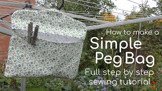 How to make a Peg Bag  Clothes Pin Bag [upl. by Milt]