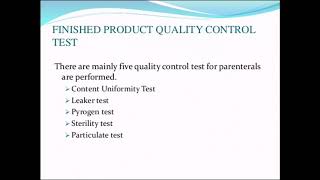 Evaluation of parenteral preparation [upl. by Artemus443]