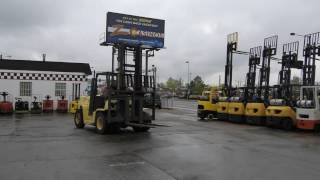 D20763 Hyster H155XL 15500 lb pneumatic tire forklift [upl. by Nuris]