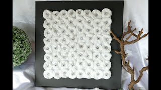 DIY moderne Keilrahmendeko aus Wattepads – einfach – DIY modern stretcher decoration – cotton pads [upl. by Nilecoj]