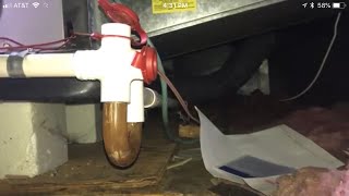 Repairing a Cracked Leaking AC Condensate Drain Trap [upl. by Einahpad]