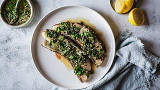 Grilled Chilean Sea Bass With Garlic Butter Recipe [upl. by Bonis]