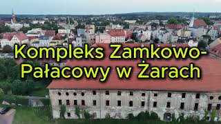 Dron lata nad kompleksem zamkowo pałacowym w Żarach 1 4K 30 FPS [upl. by Eintruoc]