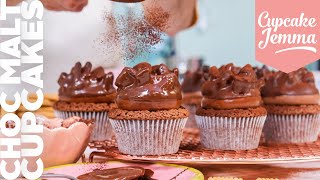 How To Make The Ultimate Chocolate Malt Cupcake Recipe  Cupcake Jemma [upl. by Itra]