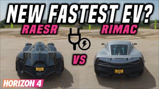 FH4  Raesr Tachyon VS Rimac C2 Drag Race  New Fastest Electric Car [upl. by Thistle]