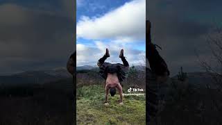 Sexy Man in just a Kilt ScottishYogaBoy  kilted Yoga handstand outdoors  from TikTok [upl. by Enileuqkcaj]