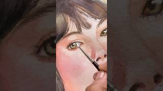 150 portrait challenge watercolor portrait tutorial ytshorts trending easywatercolortutorial [upl. by Lleynad]