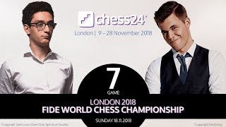 CarlsenCaruana Game 7  2018 FIDE World Chess Championship [upl. by Arny]