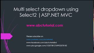 Multiselect Dropdown In ASPNET MVC  Searchable Dropdown [upl. by Ellehcsor]