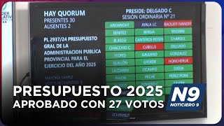 PRESUPUESTO 2025 APROBADO CON 27 VOTOS  NOTICIERO 9 [upl. by Sosthena]