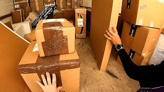 3 days in FedexUPS shipping center POV packing Custom box [upl. by Ecargyram296]