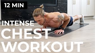 INTENSE CHEST WORKOUT AT HOME  12 MIN PUSH UP WORKOUT  30 DAY PUSH UP CHALLENGE [upl. by Eads]