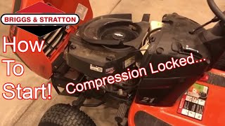 Start Compression Locked Briggs amp Stratton Engine [upl. by Tews]