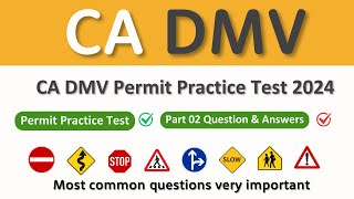 California DMV Permit Practice Test 2024  20 Hardest Questions amp Answers [upl. by Parsifal]