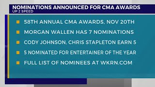 58th CMA Awards nominations announced [upl. by Weisburgh]