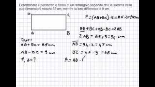 problema rettangolo somma e differenza dimensioni [upl. by Rebmeced]