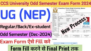 How to Fill CCS University Odd Semester Exam Form 2024  CCSU UG NEPOdd Semester Exam Form fill up [upl. by Ilatfan20]