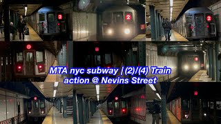 MTA nyc subway  24 Train action  Nevins Street R62 R142A [upl. by Asserac]