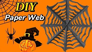 Origami Paper Web 🕸️  Halloween Craft ideas for Decoration 🎃  Origami Paper Crafts Easy [upl. by Imij]