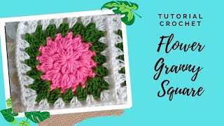 How To Crochet Flower Granny Square 63 [upl. by Howlan]