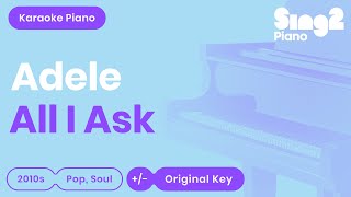 Adele  All I Ask Karaoke Piano [upl. by Aiuqet34]