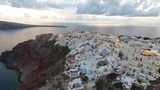 Santorini from drone Phantom 4 in 4K [upl. by Adnara]