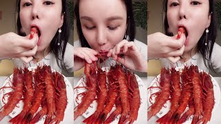 Red shrimp is ho🦐🦀🦞🦑 Spicy Food shrimp Crap seafood mukbang food koreanfood [upl. by Notnats]