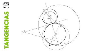 Circunferencias Tangentes a otras 2 Interiores con Punto de Tangencia en una  Tangencias Potencia [upl. by Susana366]