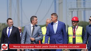 Inaugurat cu fast Podul peste Dunăre deschis circulației rutiere [upl. by Aicnelav396]