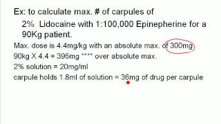 Calculating Maximum Doses of Anesthetic [upl. by Reiss863]