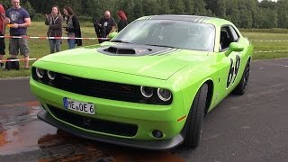 Dodge Challenger SRT 392  BURNOUT amp DRAG RACE [upl. by Tolley687]