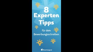 Bewerbungsschreiben  8 Experten Tipps shorts [upl. by Aro]