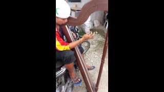 Foreigner in Bohol Philippines  Musician playing Harp [upl. by Ainuj]