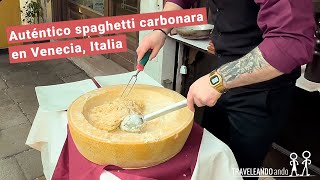 Spaghetti carbonara en Venecia Italia [upl. by Ramaj]